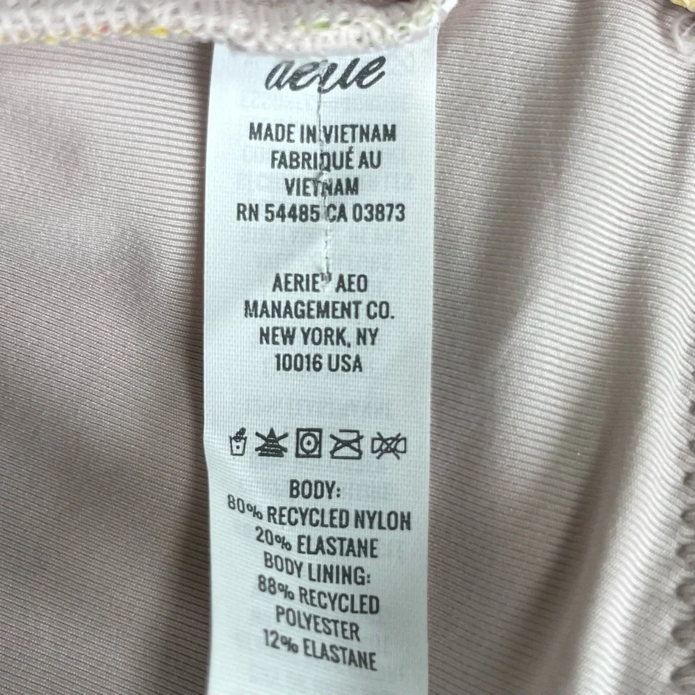 AERIE Scoop Neck Floral Ruffle Shoulder Bikini Top New With Tags - Picture 7 of 9